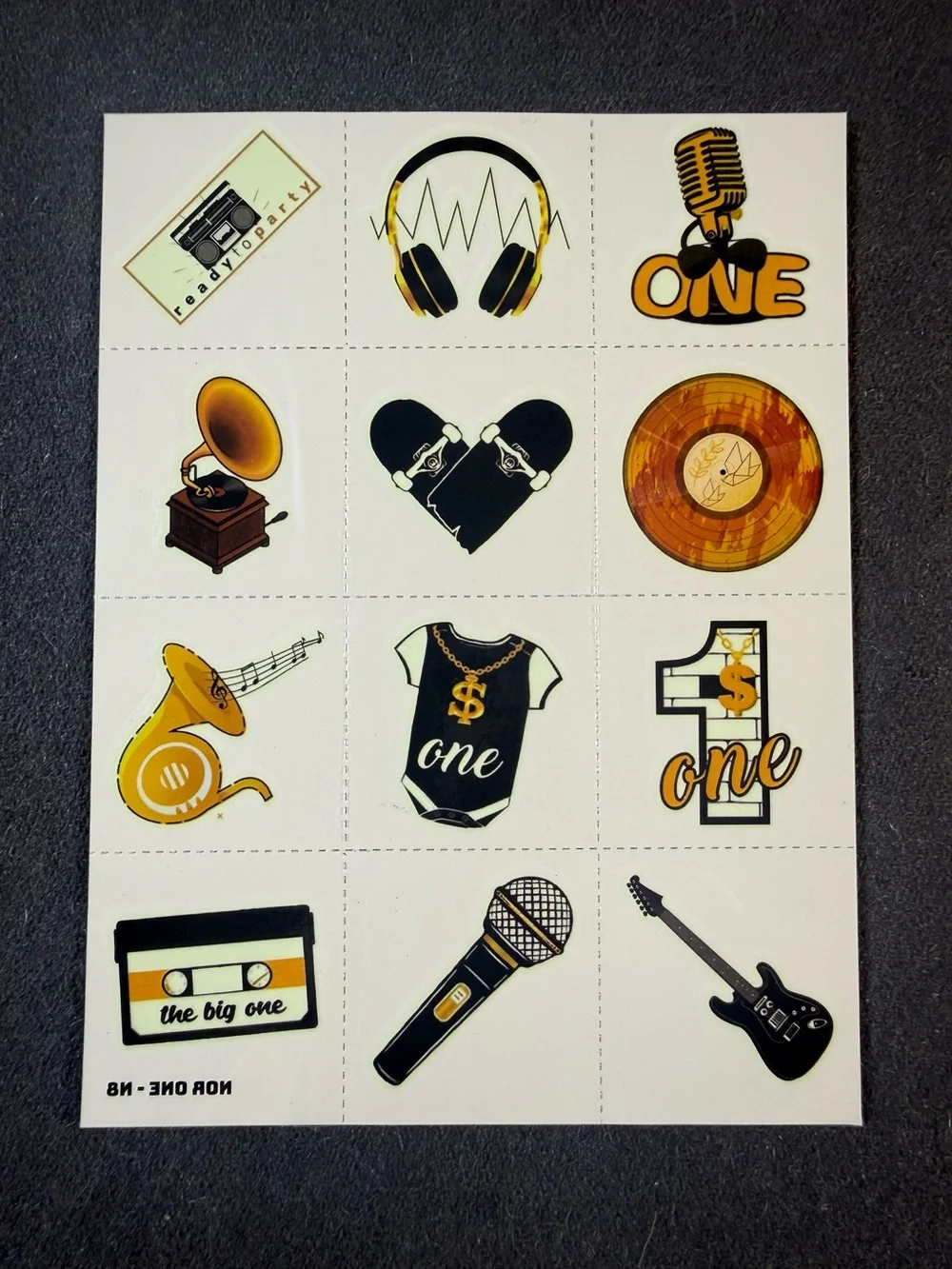 Baby’s First Birthday Hip Hop Party Favor Temporary Tattoos 96 pcs